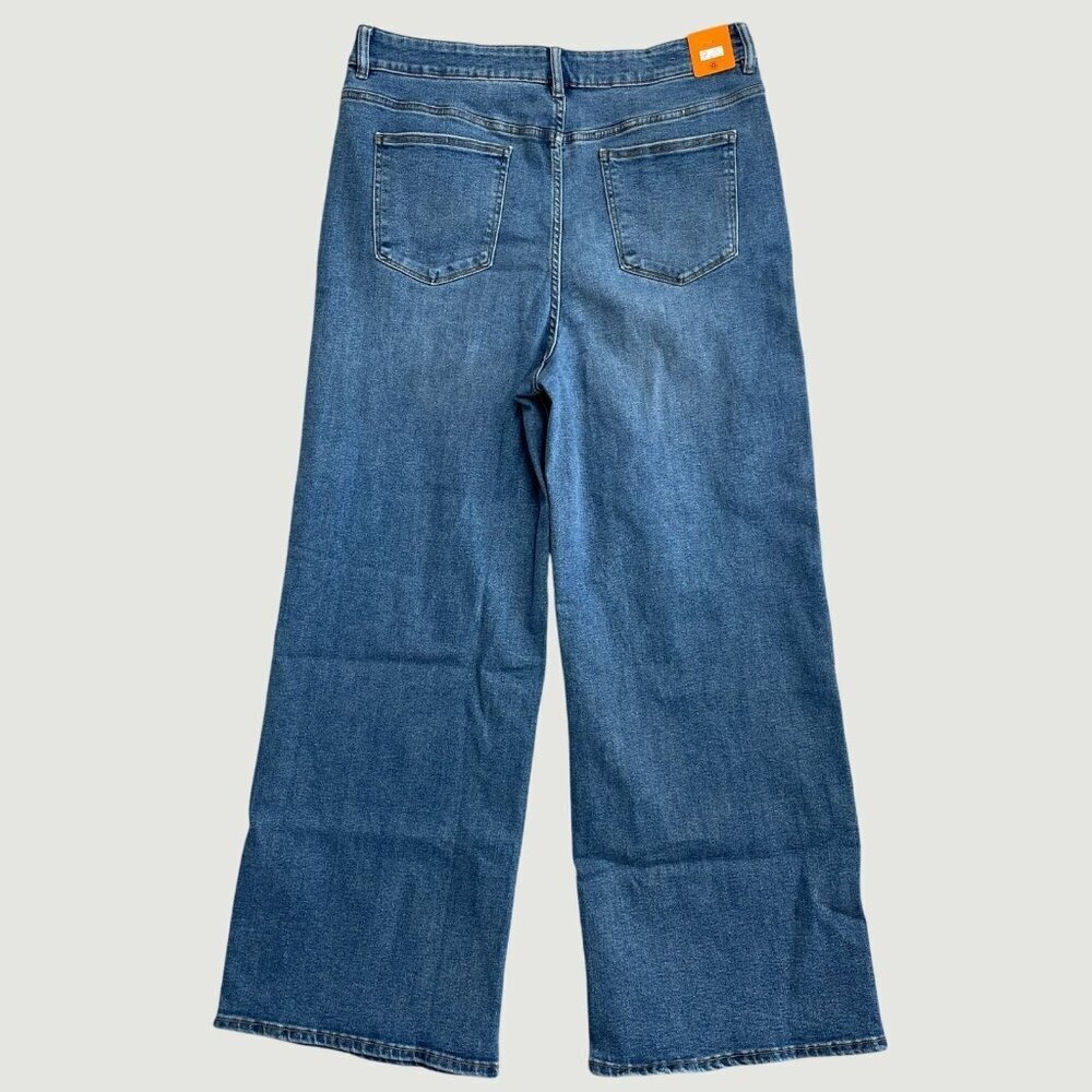 NEW Well Worn Wide Leg High Rise Jeans Women's Size 16/36 Stretched - Picture 7 of 14